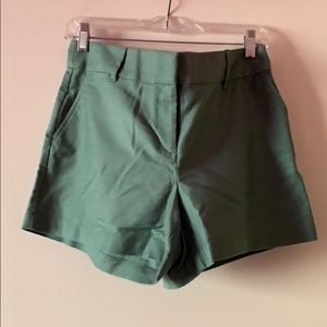 Green textured shorts